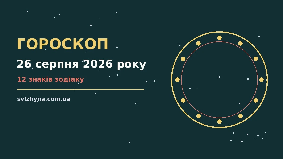 Гороскоп на 26 серпня 2026 року: поради для кожного знака для спокійних і точних рішень