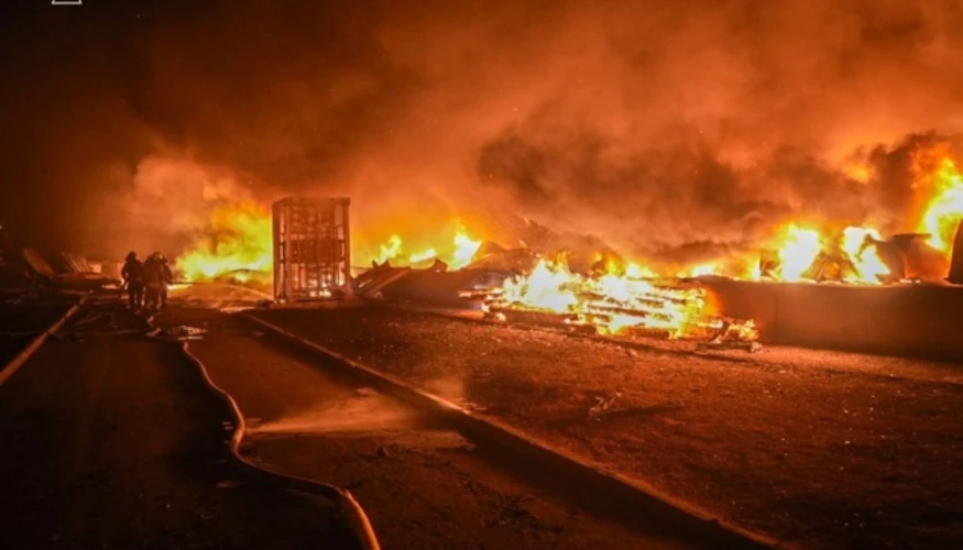 Наслідки ворожого обстрілу столиці (Фото: Управління ДСНС в Києві)